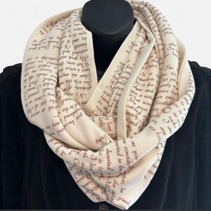 nfinite Text Scarf – Literary Print Statement Piece (From Wuthering Heights)